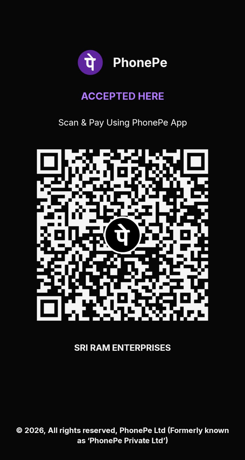 Scan with any UPI app to pay the booking advance